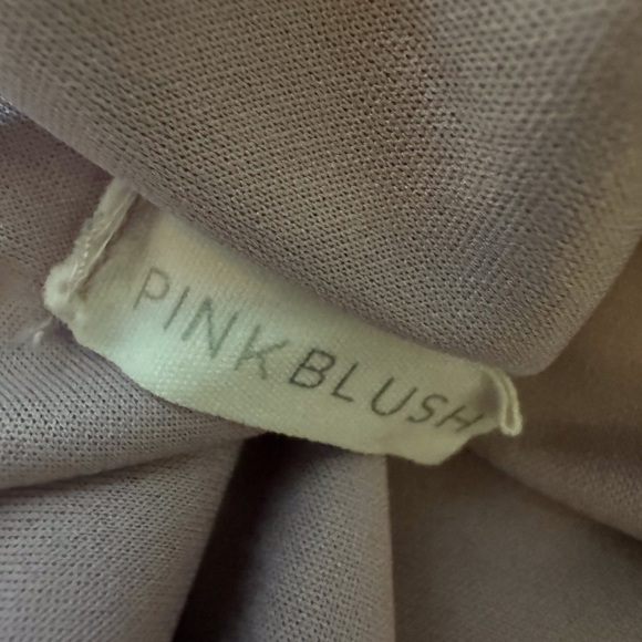 Pink blush mauve pink layered ruffle off shoulder fitted maternity dress Large - Picture 10 of 11